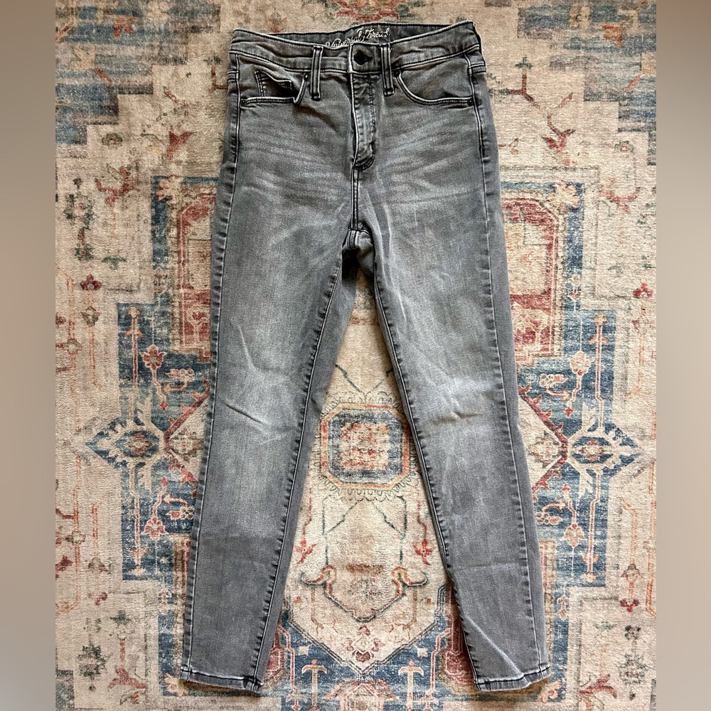 Universal Thread Charcoal Grey Denim Jeans Pants High Rise Skinny Grunge